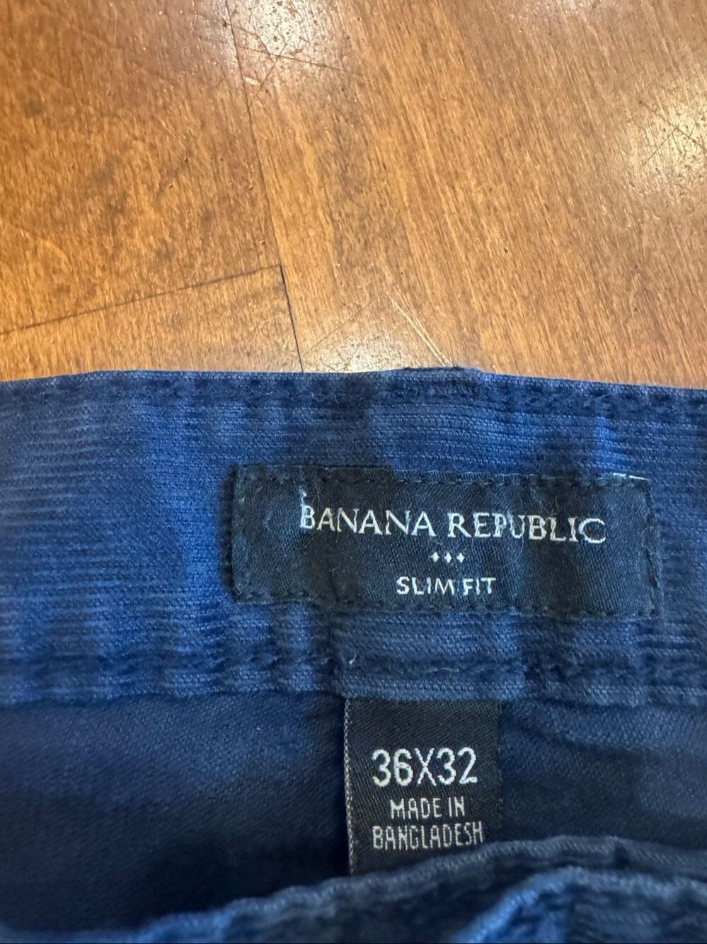 Banana Republic Men’s Corduroy Pants 36x32 Navy Blue Slim Fit Stretch - Picture 2 of 4